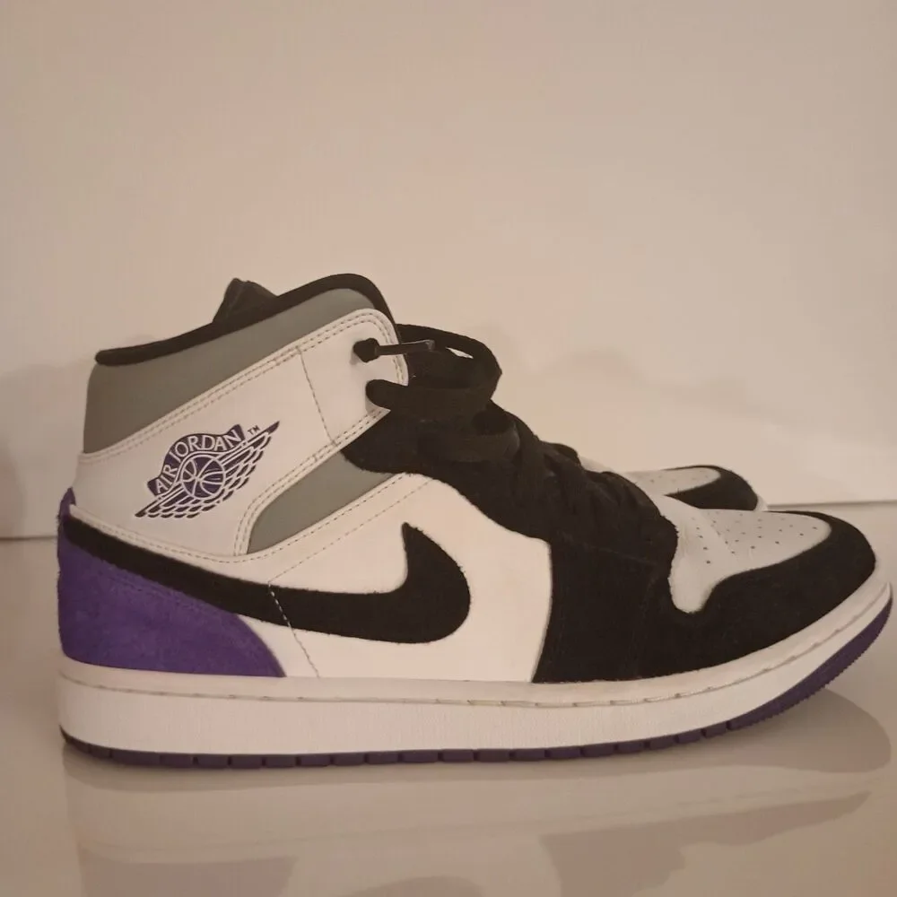 Nike Air Jordan 1 Mid SE Retro Court Purple Suede White Black Size 9.5